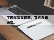 爱游戏平台官网下载电脑版-丁俊晖赛事延期，官方发布通告。